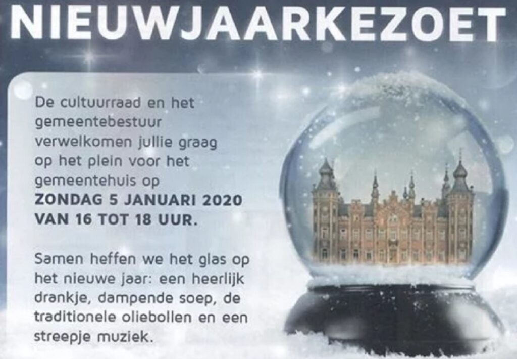 Nieuwejaarkezoete in Dilbeek – welkom op zondag 5 januari (16u-18u) – Gemeenteplein